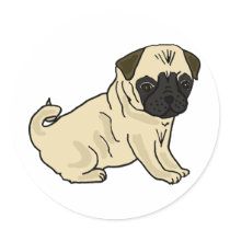 XX- Awesome Pug Round Stickers