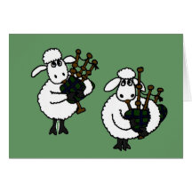 XX- Awesome Sheep Playing Bagpipes Greeting Card