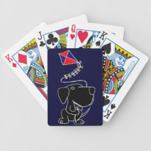 XX- Black Labrador Retriever Flying a Kite Cartoon Card Deck