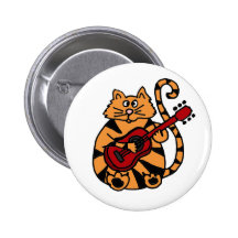 XX- Cat Playing Guitar Design Pin