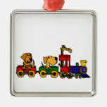 XX- Dogs on a Train Cartoon Christmas Tree Ornament