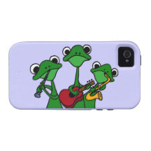 XX- Frogs Playing Music Cartoon iPhone 4/4S Cases