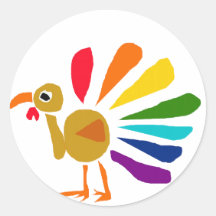 XX- Funkey Turkey Round Stickers