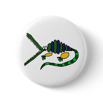 XX- Funky Crocodile Art Pinback Button
