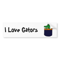 XX- Funny Alligator in a Pocket Bumper Stickers