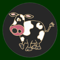 XX- Funny Black Cow Cartoon stickers