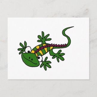 XX- Funny Colorful Iguana Design Post Card