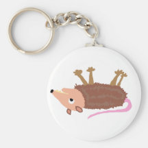 XX- Funny Dead Possum Roadkill Cartoon Keychain