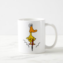 XX- Funny Duck on a Pogo Stick Coffee Mugs