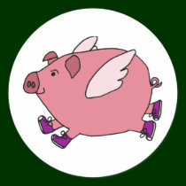 XX- Funny Flying Pig with Sneakers stickers