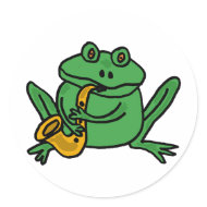 XX- Funny Frog Playing Saxophone sticker