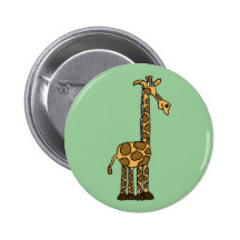 XX- Funny Giraffe Cartoon Pinback Buttons