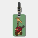 XX- Funny Giraffe Playing Guitar Bag Tag