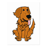 XX- Funny Golden Retriever Dog Cartoon Postcard