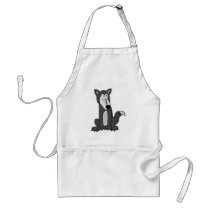 XX- Funny Goofy Grey Wolf Aprons