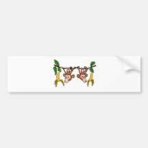 XX- Funny Hanging Monkeys Bumper Stickers