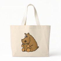 XX- Funny Hippo Cartoon Canvas Bag