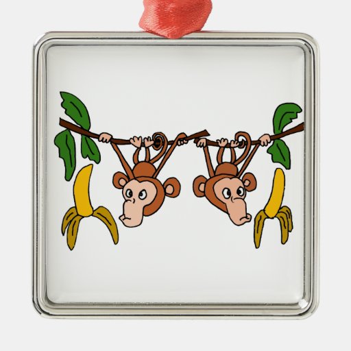 XX- Funny Monkeys in Tree Christmas Tree Ornament