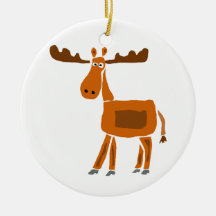 XX- Funny Moose Art Design Christmas Ornaments