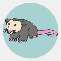 XX- Funny Possum Round Stickers