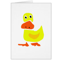 XX- Funny Primitive Art Duck Greeting Card