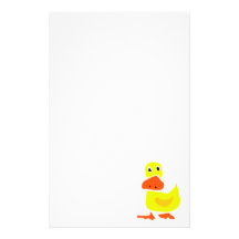 XX- Funny Primitive Art Duck Stationery Design