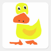 XX- Funny Primitive Art Duck Sticker