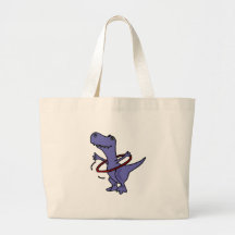 XX- Funny T-rex Dinosaur Using Hula Hoop Canvas Bags