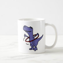XX- Funny T-rex Dinosaur Using Hula Hoop Mugs
