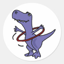 XX- Funny T-rex Dinosaur Using Hula Hoop Sticker
