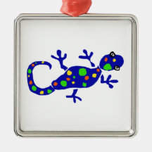 XX Gecko Primitive Art Cartoon Christmas Ornament