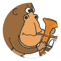 XX- Gorilla Playing Tuba Stickers