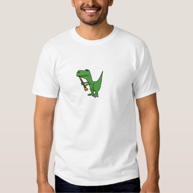 XX- Hilarious T-rex Dinosaur Playing the Clarinet Tee Shirt