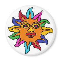 XX- Mexican Sun Art Refrigerator Magnets