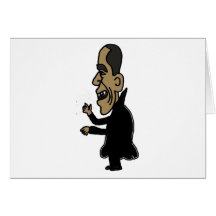 XX- Obama the Vampire Political Cartoon Greeting Card
