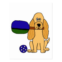 XX- Pickleball Cocker Spaniel Cartoon Post Card
