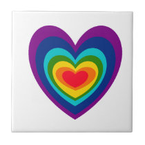 XX- Rainbow Heart Art Design tiles
