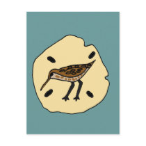 XX- Sandpiper on a Sanddollar Beach Design Postcard