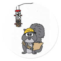 XX- Squirrel Engineer Round Stickers