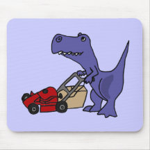 XX- T-rex Dinosaur Pushing Lawn Mower Mouse Pads