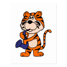 XX- Tiger Playing Saxophone Post Cards