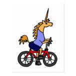 XX- Unicorn Riding Bicycle Cartoon Postcards