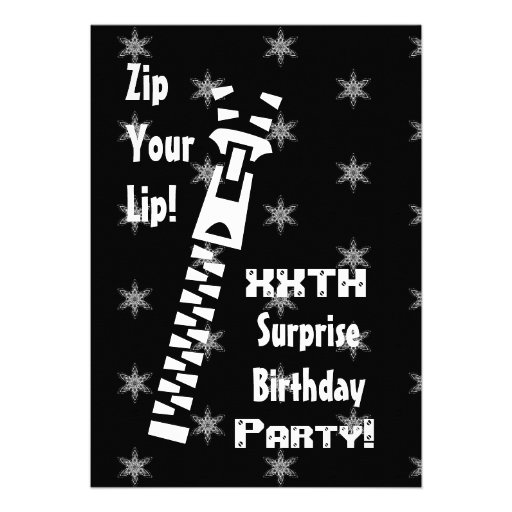 xxth SURPRISE Black and White Birthday Party SB012 Invites