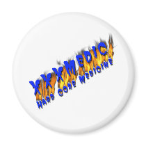 XXX Medic Blue Text With Flame magnets by RealSlogans XXX Medic Blue Text With Flame magnets