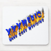 XXX Medic Blue Text With Flame mousepads by RealSlogans XXX Medic Blue Text With Flame mousepads
