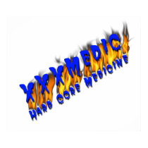 XXX Medic Blue Text With Flame posters