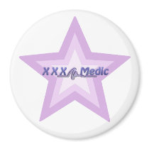XXX Medic Purple Star And Text magnets by RealSlogans XXX Medic Purple Star And Text magnets