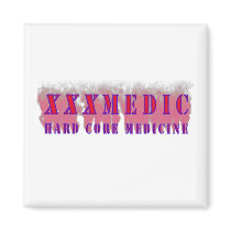 XXX Medic Red text with red smoke magnets by RealSlogans XXX Medic Red text with red smoke magnets
