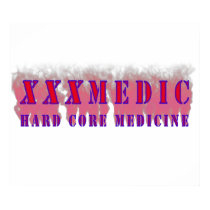 XXX Medic Red text with red smoke posters