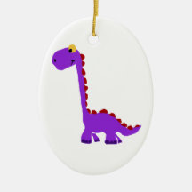 XY- Funny Purple Dinosaur Primitive Art Christmas Tree Ornaments